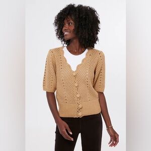 HYACINTH HOUSE Tan Short Sleeve Alice Cardigan